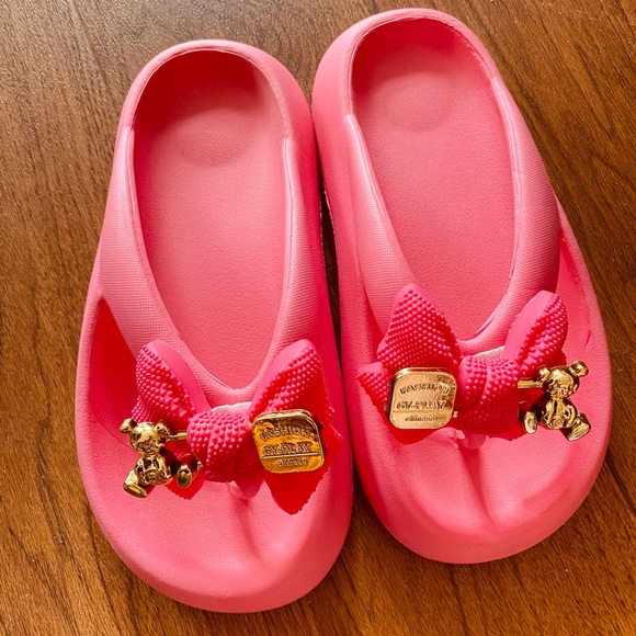 Shoes - Pink Sandals with Gold charms